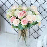 White Peony Bouquet Artificial Flowers Living Room Table Decoration Accessories