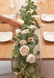 2pcs Artificial Flowers Garland Eucalyptus Garland Vintage Fake Flower Peony