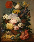 Oil painting Emily-Stannard-Flowers still life Peony Lily Petunia handmade art