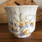 Aynsley Bone China Jardiniere Planter in Just Orchids Pattern Vintage with original Sticker