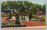 Santa Fe NM Sunken Garden Lily Pool Governors Mansion New Mexico Postcard Vtg D5