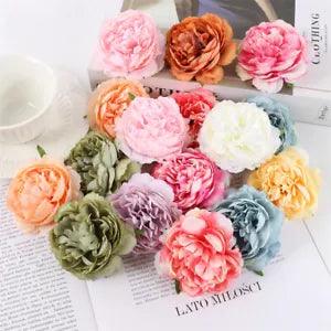 5PCS Blooming Peony Artificial Flowers Head For Home Wedding Backdrop...