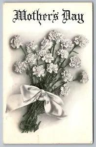 Postcard Mothers Day Carnation Flower Bouquet First Presbyterian Sabbath School