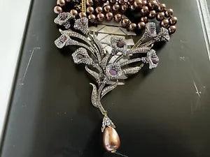 HEIDI DAUS Lilies Bib Necklace Swarovski Crystals