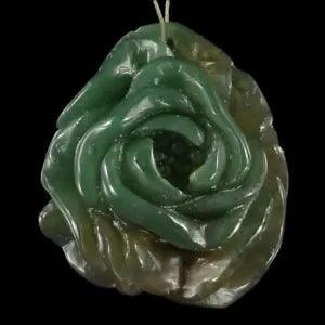 BF07506# Hand Carved Peony flower  Multi-color Agate Pendant Bead Gemstone
