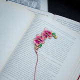 Orchid, Bookmark, Handmade bookmark, Gift for booklover, Book, Booklover, Gift for mom,Jewel Orchid, Orchid plant, Floral bookmark, Flower,