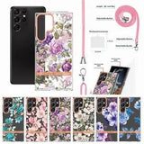 For Samsung Galaxy A03s A02s Cute Flower Crossbody Shockproof Phone Case Cover
