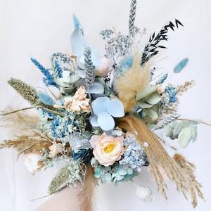 Blue eucalyptus dried bridal bouquet "England mist"