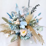 Blue eucalyptus dried bridal bouquet 