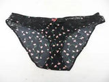 Adore Me Women's Lace Panty 07903 Black Carnation Flower Size Medium