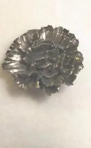 Carnation Flower Brooch Signed  Seagull Pewter 2006  DIMENSIONAL Pin Jewlery
