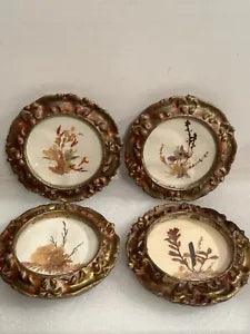 Vintage Pressed Flowers Framed Artwork Set Of 4 See Details
