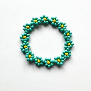 CHUNKY FLOWER BRACELET - Aqua