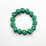 CHUNKY FLOWER BRACELET - Aqua