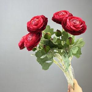 artificial Ranunculus branches??large size silk Ranunculus  branches??flower arrangement??vase filling??home decor??wedding flower decor