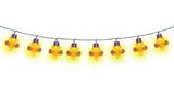 Mardi Gras French Flower Lily String Lights 8.5 Feet 10 Lights Gold Purple