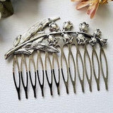 Bridal Nature Hair Comb | Goddess Hair Comb | Silver Bun Holder Comb | Antique Style Hair Comb | Cosplay Hair Comb
