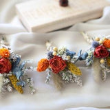 Orange roses & Thistle Boutonniere l Dried Flowers Boutonniere