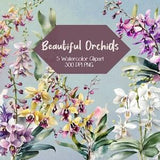 Dendrobium Orchid Wedding Invitation Orchid Wedding Stationary Floral Clipart Dendrobium Orchid Mother's Day card Floral Stationary