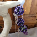 Wedding Bridal Bouquet Kissing Balls Purple Mini Roses White Mini Roses Artificial Pearls Marriage Bouquet