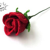 Crochet rose pattern bud long stem rose hybrid tea rose home Decor bridal bouquets