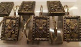 NEW 12PC VINTAGE  HAND PAINTED Carlisle Antique Gold Shower Curtain Hooks Flower