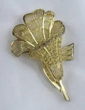 NEW LISTINGVintage Germany Gold Wash Sterling Silver Filigree Mesh Lily Flower Brooch Pin