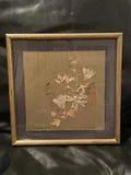 Vintage Dried Pressed  Flower Framed Arrangement Signed Made In 1975