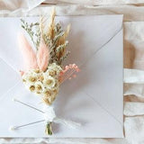 Dried Flower Boutonniere lapel pin woodland wedding buttonhole boho pampas boutonniere groomsman flower boutonniere pink blush rustic groom
