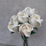 Ivory paper roses, origami flower bouquet, 1st anniversary present for wife, eco friendly wedding, Mothers Day gift for her
