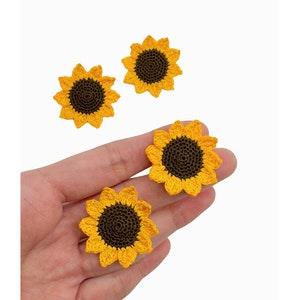 A Handmade Crocheted Sunflower Brooch, Nature Inspired flower pins, Birthday Gift for her, Mother's Day, Sunflower lovers