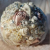 Gorgeous Bouquet,Beaded Bouquet,Crystal Bouquet,Wedding Bouquet,Ivory Rose Bouquet,Bridesmaid Bouquet,Pearl Bridal Bouquet