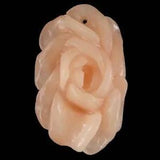 BG09422# Hand Carved Cameo Peony  Flower Pink Aventurine Pendant Bead Gemstone