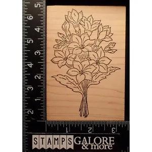 PARKED ON Rubber Stamps BOUQUET GARDEN LILIES FLOWERS #2592
