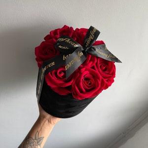 Premium Velvet Rose Box Gift-Hatbox, Flower Arrangement, Floral Decoration, Mother's Day, Flower Box, Forever Roses, Anniversary
