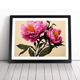 Adorable Peony Flowers Framed Wall Art Poster Print Home Decor Picture Large