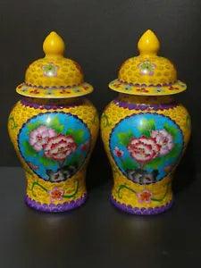 10.6" Ming dynasty chenghua mark Porcelain colour enamels peony flower Jar pot