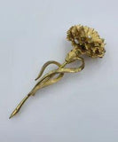 Boucher Vintage Gold Plated Carnation Brooch Pin