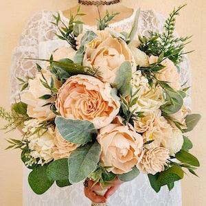 Blush sola bouquet,  hydrangea and peony bouquet,  sola wood flowers, Spring Sola Bouquet, Wood Bridal Flowers, Allergy Free Flowers
