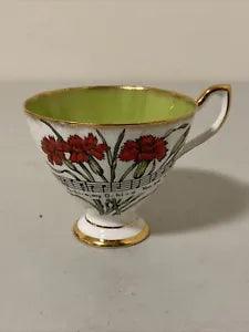 American Ohio State Flower Carnation Series Bone China Footed Tea Cup