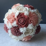 Peachy Pink, Rose Gold, and Ivory bouquet