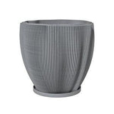 Planter Pot With Drainage, Gray Coconut Design for Small and Large Plants [Water Plate Included] Outdoor and Indoor use Plant Pot