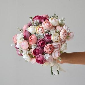 1 pcs Artificial Mini Rose Bouquet Fake Flower Decor Faux Wedding Bouquet Flower Arrangement Centerpiece