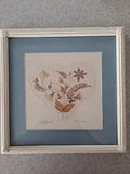 Wood framed and matted pressed dried Wild flowers 11 x 11 pre-owned