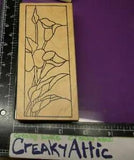 STAINED GLASS CALLA LILIES FLOWERS RUBBER STAMP THE STAMP MILL CREAKYATTIC