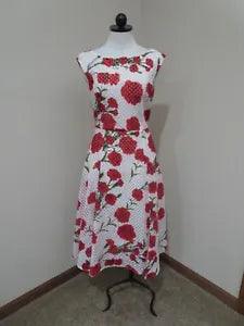 Betsey Johnson Carnation check print dress size 6 floral sleeveless