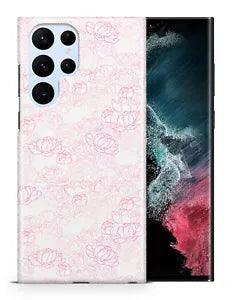 CASE COVER FOR SAMSUNG GALAXY|WHITE PEONIES FLOWER ROSE PATTERN