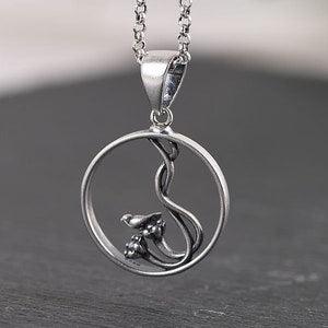 Sterling Silver Orchid Flower Necklace Pendant, Silver Jewel Orchid Floral Charm, Birthday Gift