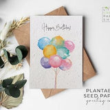 Plantable Flower Seed Paper Cards - Happy Birthday -Greeting, Gardening, Gift, Congratulations, Friends, Family, Eco-friendly, Biodegradable