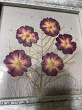 Set of Two Beautiful Pressed Flower Pictures By Artist Valerie McBride 8.75???